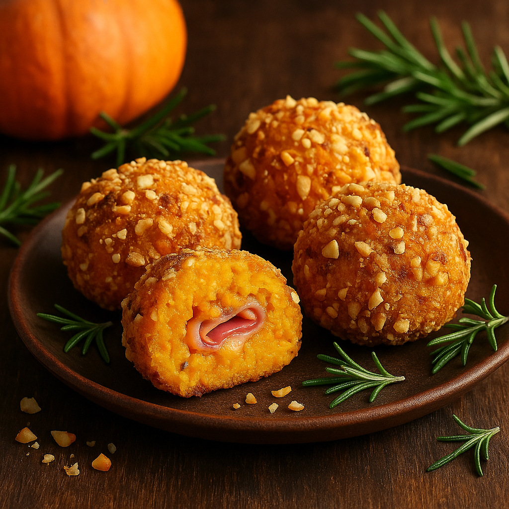 Frittelle di Zucca e Parmigiano con Speck e Nocciole – Antipasto ...